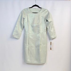 Rachel Roy Lime Green 3/4 Sleeve Shimmering Dress Size 6